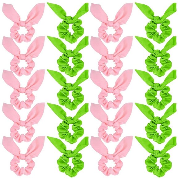 20PCS Hair Scrunchies Bow Ribbons Cute Bunny Ears Hair Accessories Gift main image 5